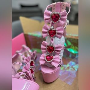 Dolls kill-Sugar Thrillz platform heels patent pink - brand new